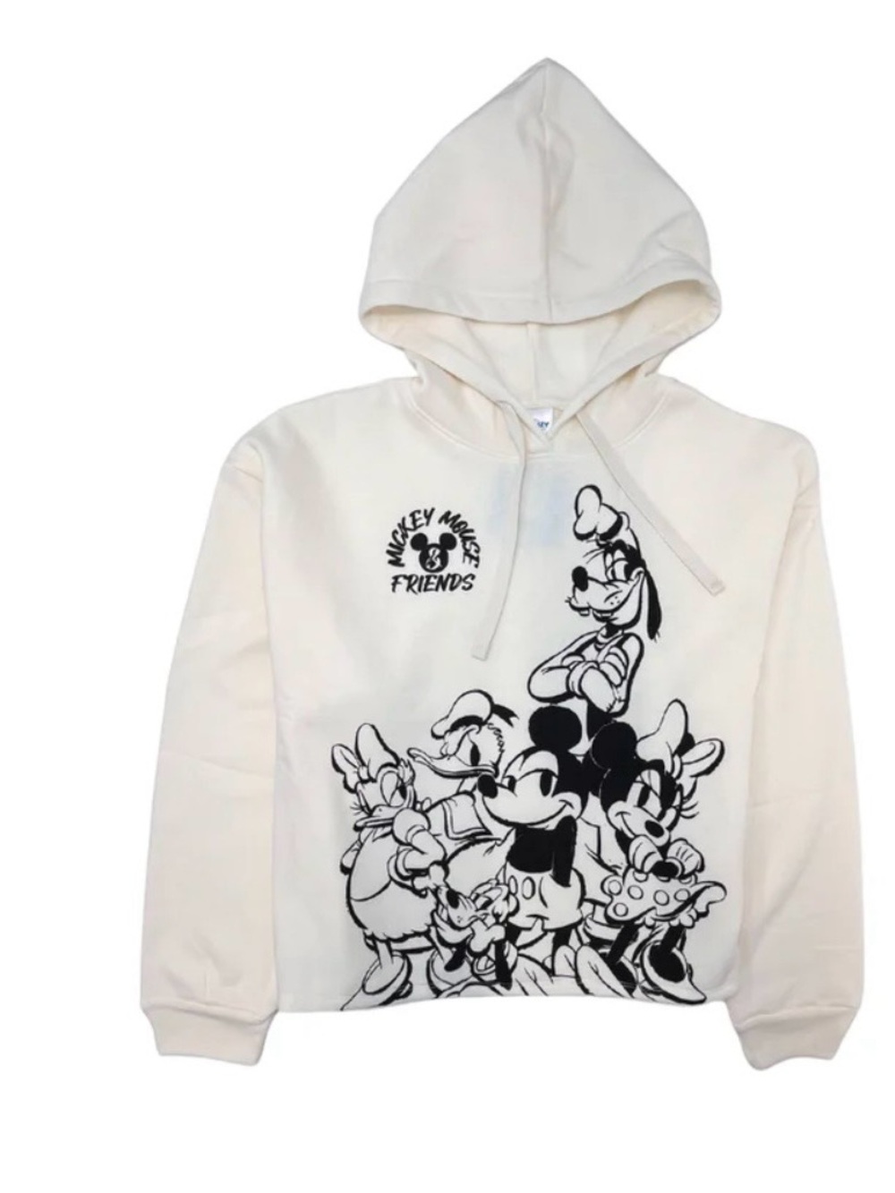 NWT Mickey and friends Cream Women's Mickey & Friends Graphic Hoodie Sz M